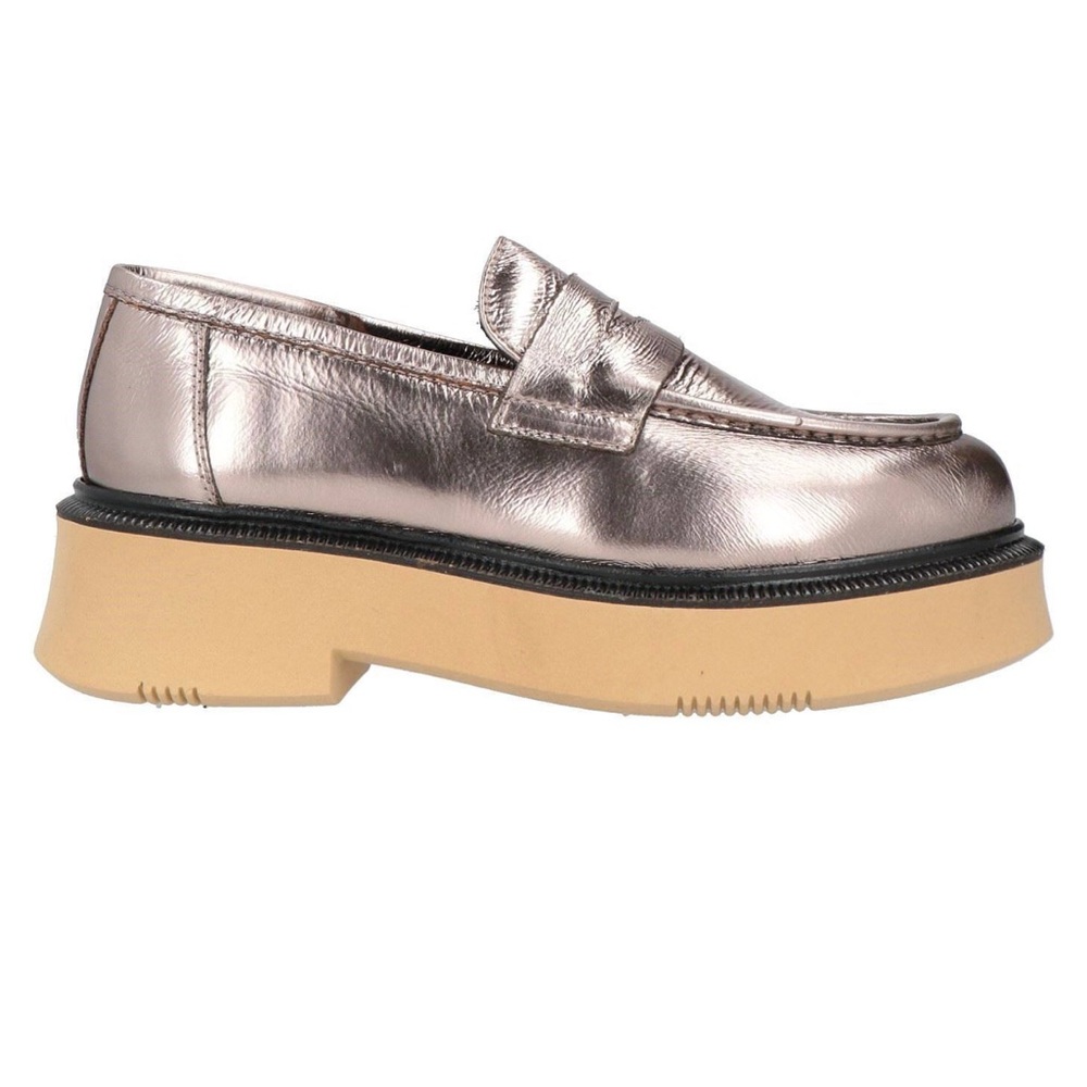 Metallic Loafers with Tan Sole NIB